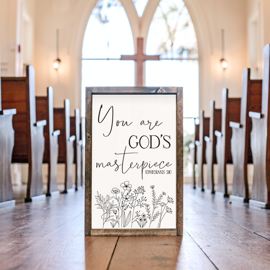 You Are God’s Masterpiece Wooden Wall Art – Ephesians 2:10