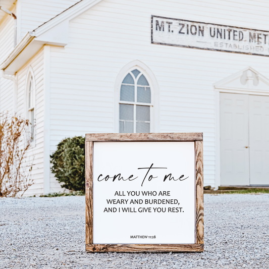 Come to Me – Matthew 11:28 Wooden Wall Art