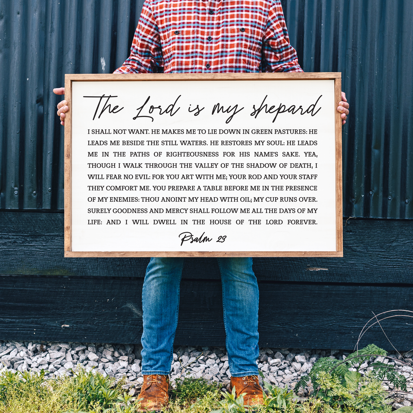 Psalm 23 Wooden Wall Art – “The Lord is My Shepherd