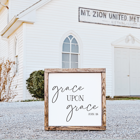 Grace Upon Grace – John 1:16 Wooden Wall Art