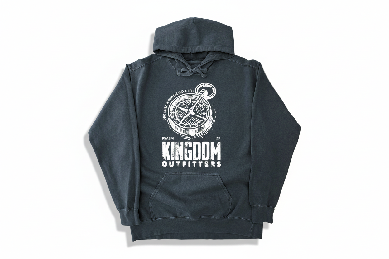 Kingdom Outfitters hoodie Psalm 23 Christian outdoors vintage style sweatshirt